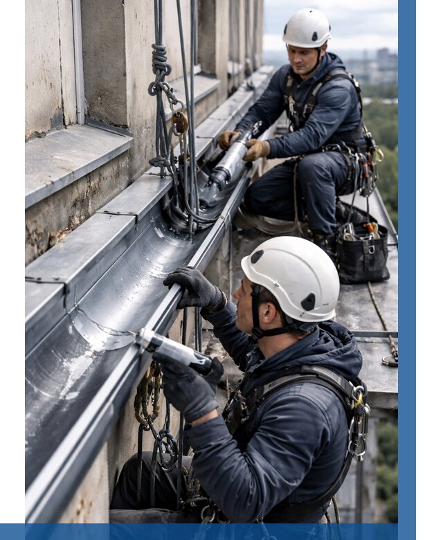 Ремонт водосточных желобов в Новороссийске от 6635 р. | ВЫСОТНИК-Нвр