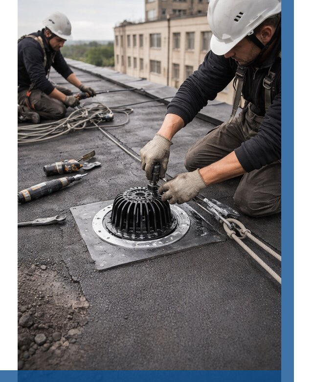 Установка водосточных воронок в Новороссийске цена от 3573 р. | ВЫСОТНИК-Нвр