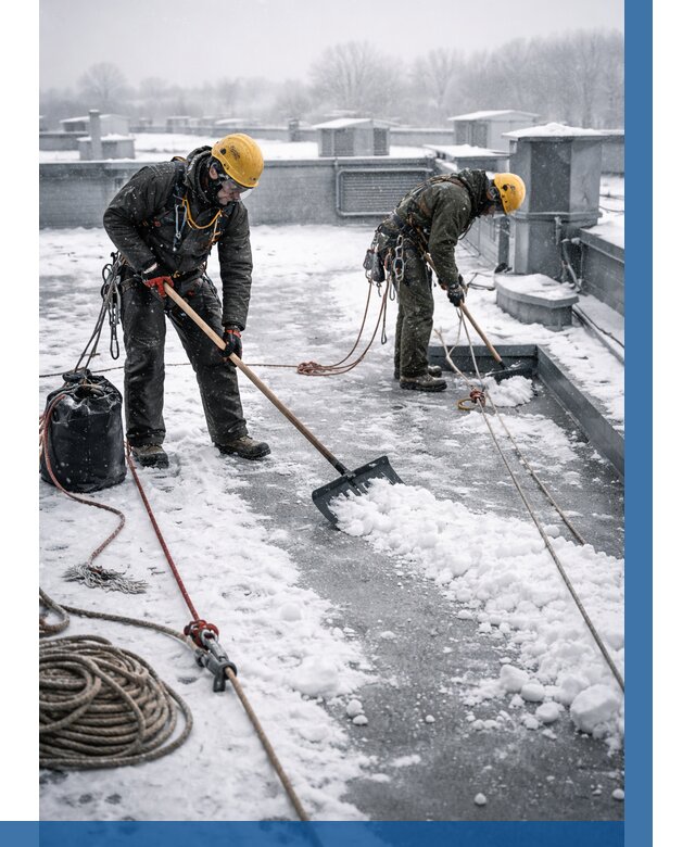 Очистка крыши от снега в Новороссийске от 7656 р. | ВЫСОТНИК-Нвр