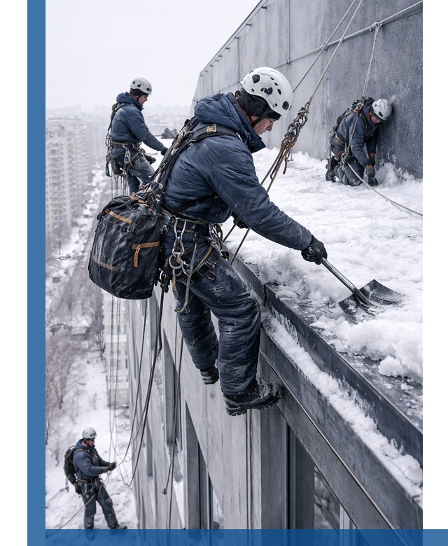 Абонентское обслуживание кровли зимой в Новороссийске регулярный уход