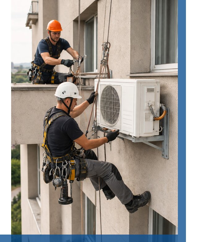 Монтаж внешнего блока кондиционера в Новороссийске от 6635 р. | ВЫСОТНИК-Нвр