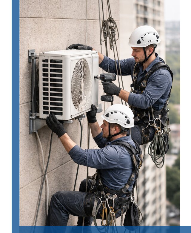 Монтаж внешнего блока кондиционера в Новороссийске установка и крепление