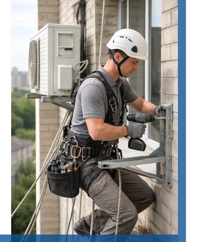 Установка кронштейнов кондиционера в Новороссийске от 3573 р. | ВЫСОТНИК-Нвр