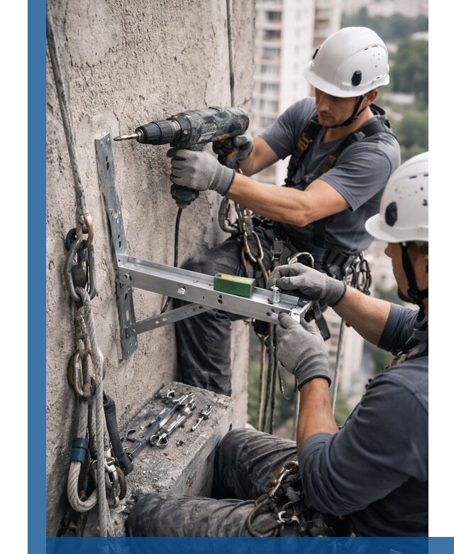 Установка кронштейнов кондиционера и крепежа в Новороссийске