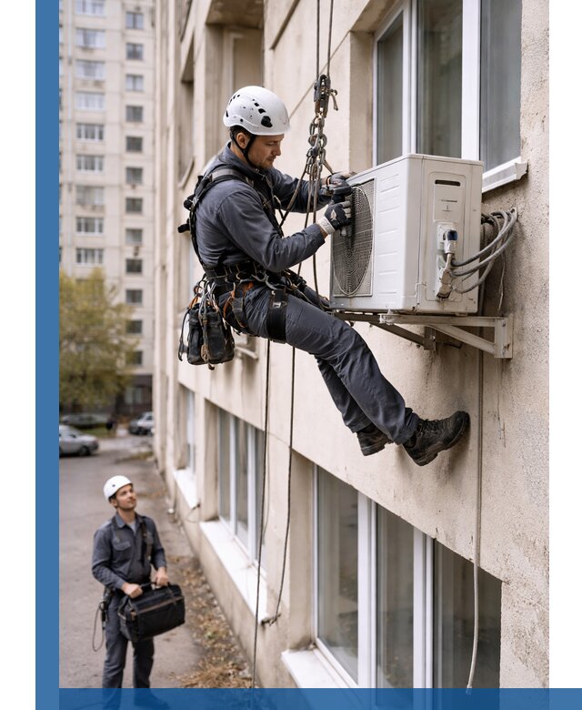 Демонтаж внешнего блока кондиционера в Новороссийске профессионально