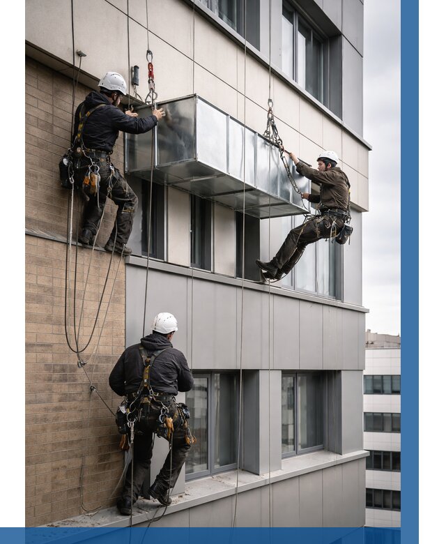 Монтаж воздуховодов на фасаде в Новороссийске от 1531 р. | ВЫСОТНИК-Нвр