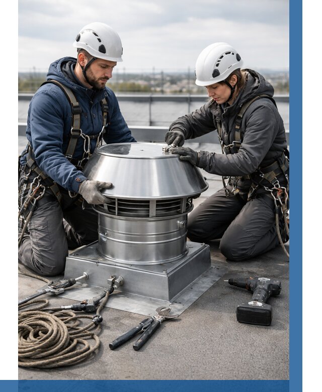 Установка дефлекторов на кровле в Новороссийске от 4594 р. | ВЫСОТНИК-Нвр