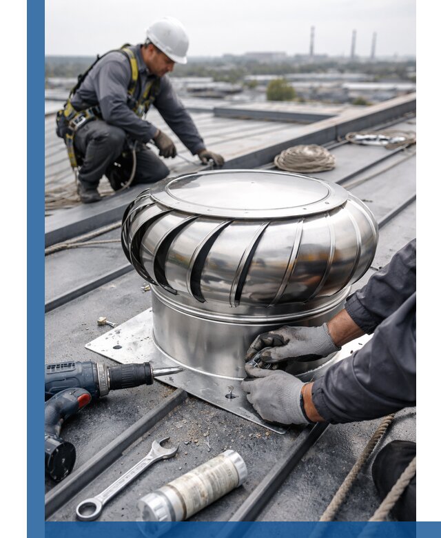 Установка дефлекторов на кровле в Новороссийске профессионально