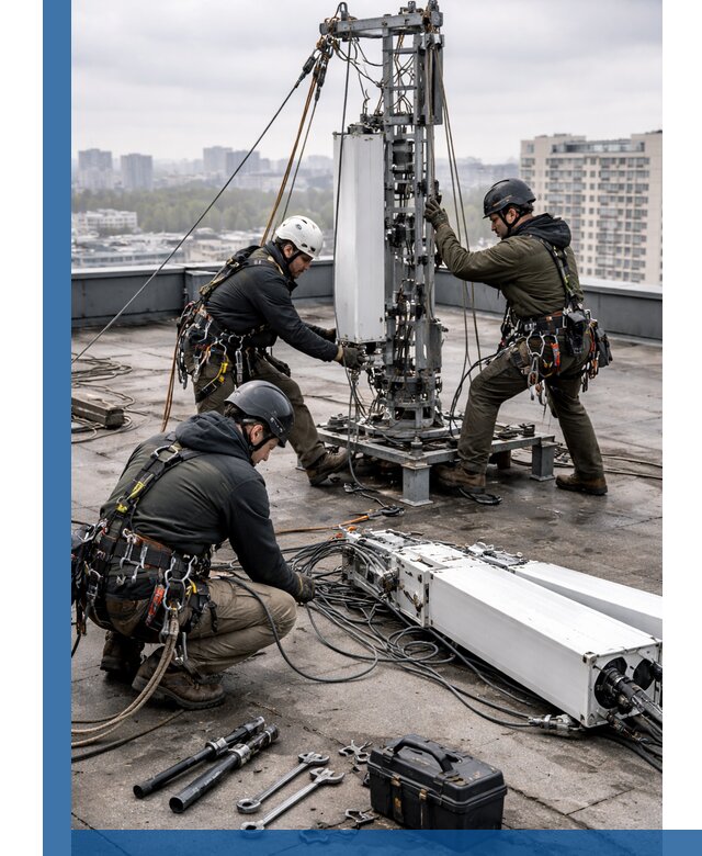 Демонтаж антенн на крыше зданий в Новороссийске с гарантией