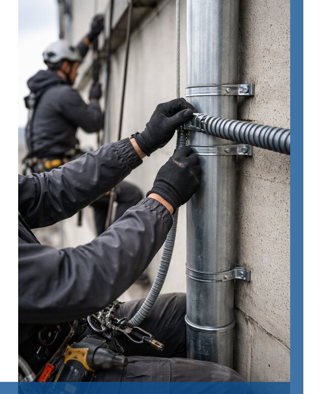 Монтаж гофры для кабеля в Новороссийске от 306 р. | ВЫСОТНИК-Нвр