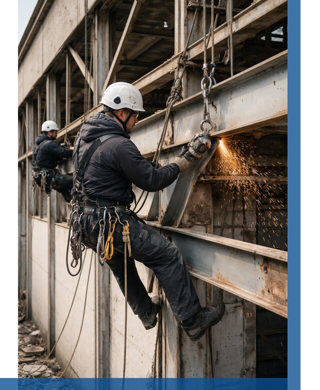 Демонтаж металлоконструкций на высоте в Новороссийске от 6635р. |ВЫСОТНИК-Нвр