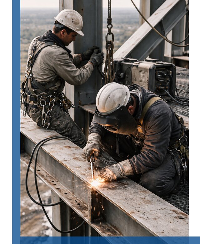 Высотные сварочные работы в Новороссийске для промышленных объектов