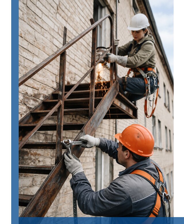 Ремонт и восстановление пожарных лестниц с выездом в Новороссийске