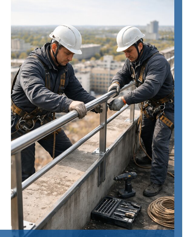 Монтаж перил на высоте в Новороссийске от 2552 р. | ВЫСОТНИК-Нвр