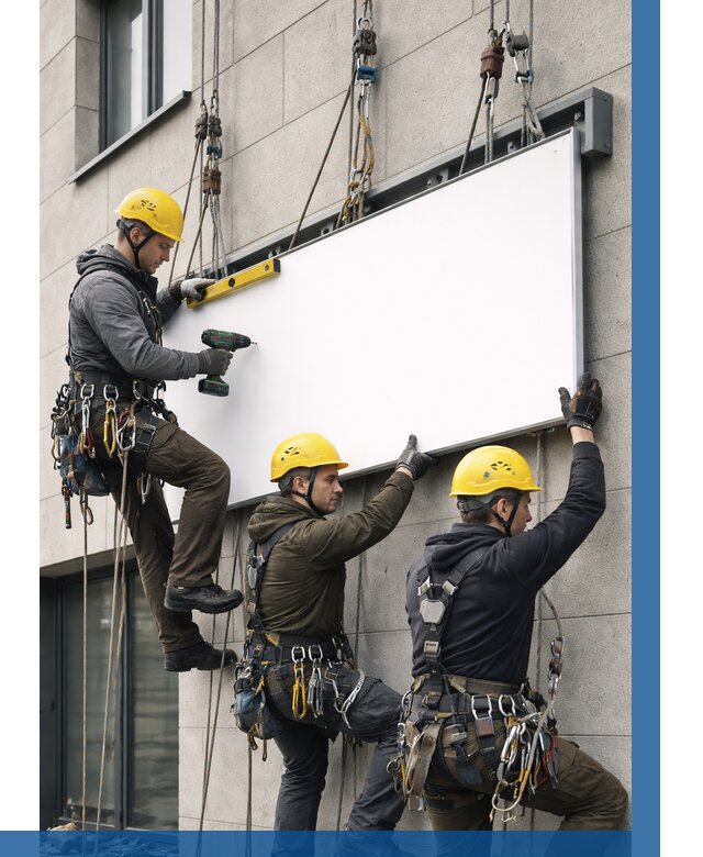 Монтаж рекламной вывески в Новороссийске от 8166 р. | ВЫСОТНИК-Нвр