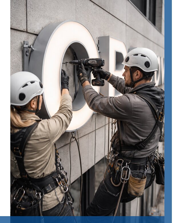 Монтаж световых букв в Новороссийске от 3062 р. под ключ ВЫСОТНИК-Нвр