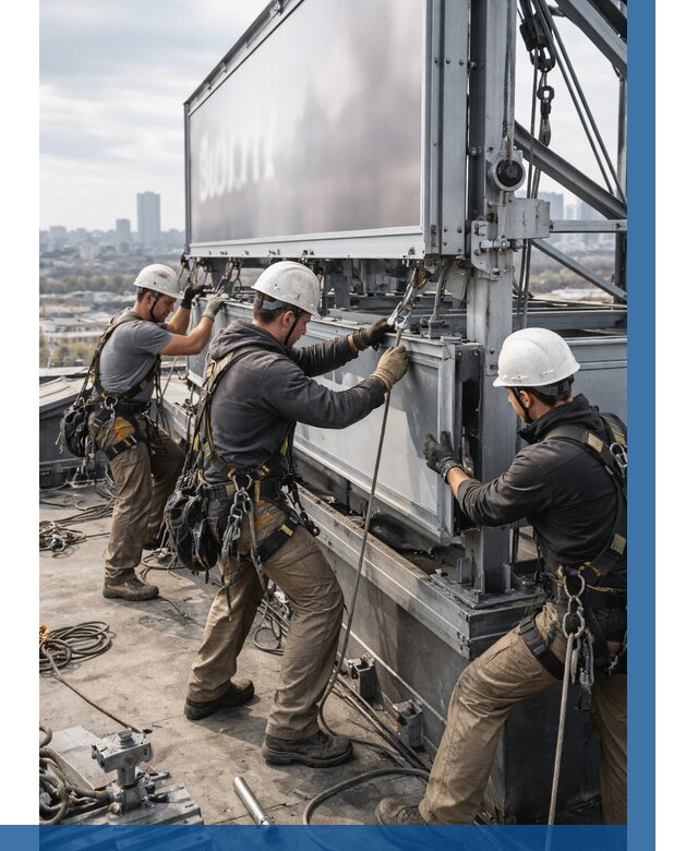 Монтаж крышной рекламной конструкции в Новороссийске от 61248 р.|ВЫСОТНИК-Нвр