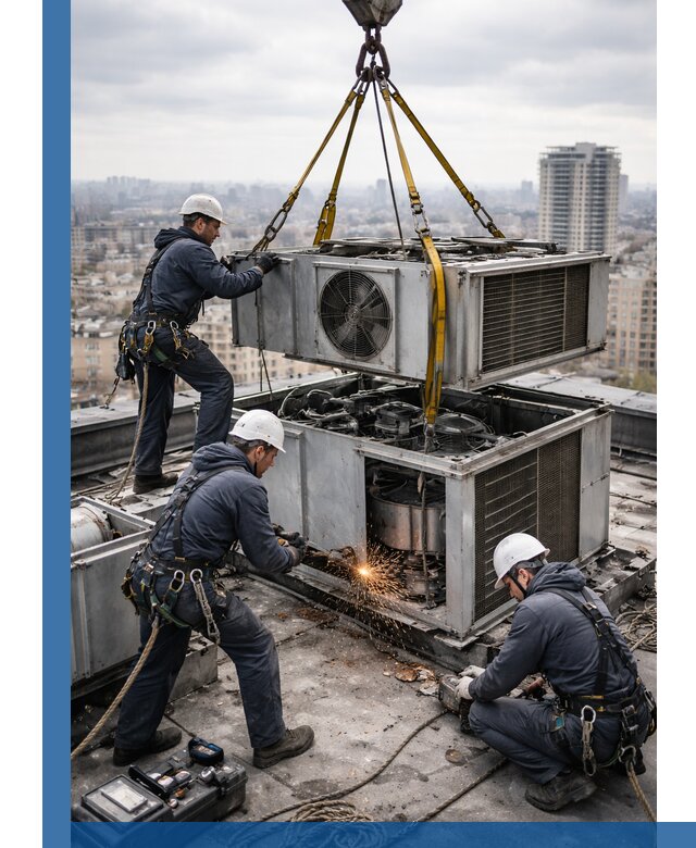 Демонтаж крышной установки в Новороссийске любой сложности