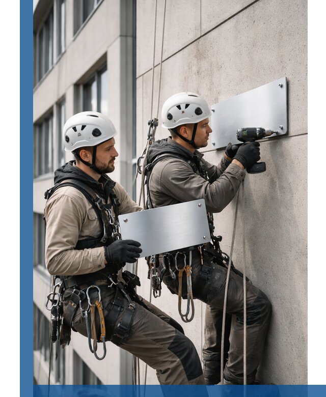 Монтаж табличек и указателей в Новороссийске для зданий и сооружений