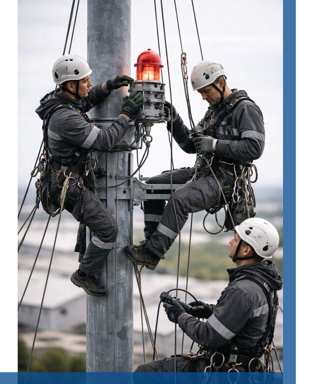 Монтаж заградительных огней в Новороссийске от 8677 р. | ВЫСОТНИК-Нвр