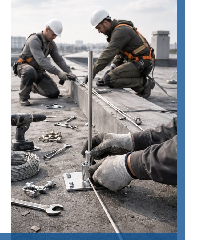 Монтаж молниезащиты на кровле в Новороссийске цена от 25520 р. | ВЫСОТНИК-Нвр