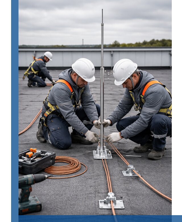 Монтаж молниезащиты на кровле в Новороссийске под ключ с гарантией