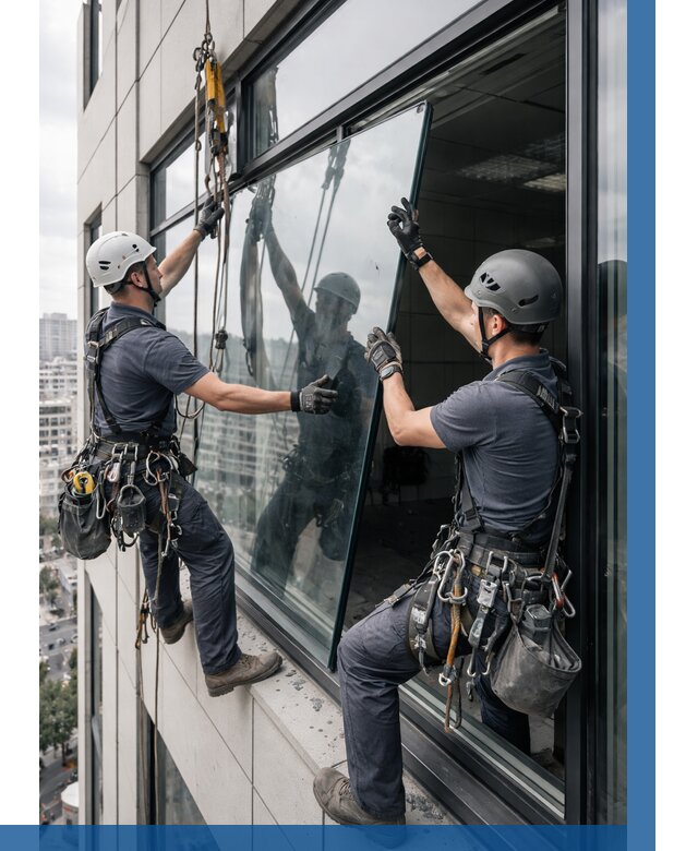 Замена стеклопакетов на высоте в Новороссийске от 5614 р. | ВЫСОТНИК-Нвр