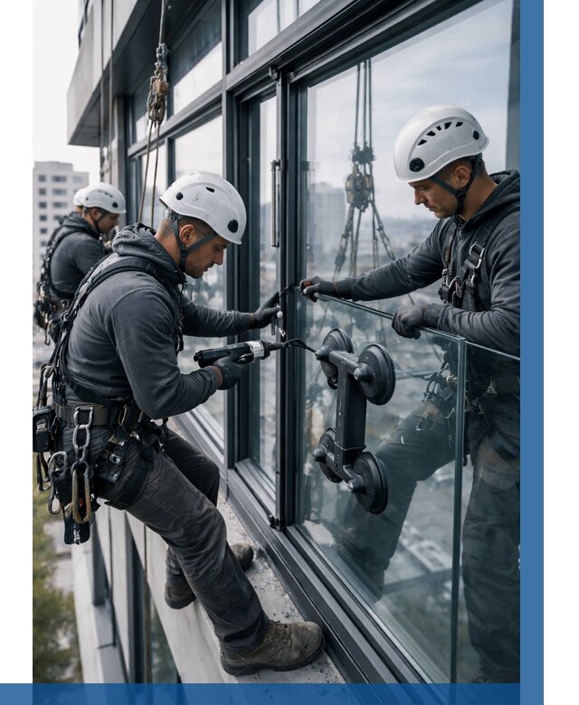 Витражное остекление зданий в Новороссийске от 3573 р. | ВЫСОТНИК-Нвр