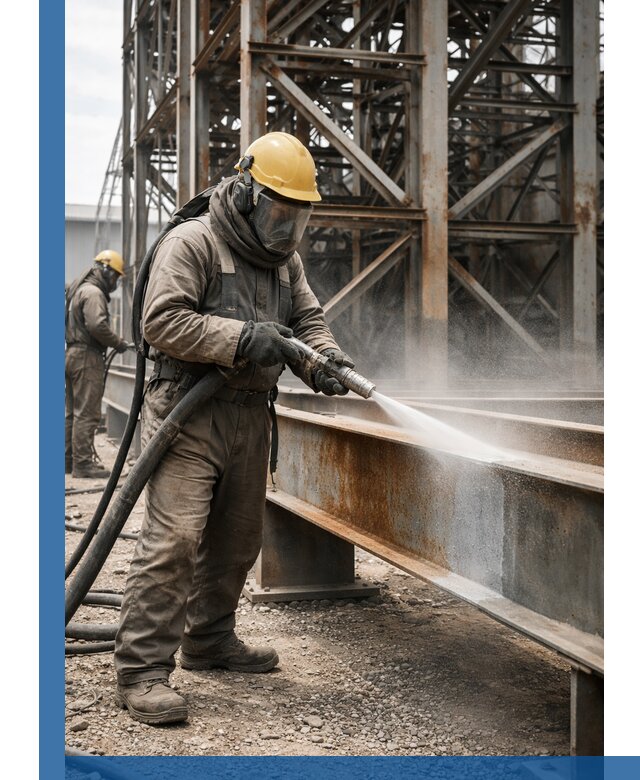 Пескоструйная очистка металлоконструкций в Новороссийске промышленная