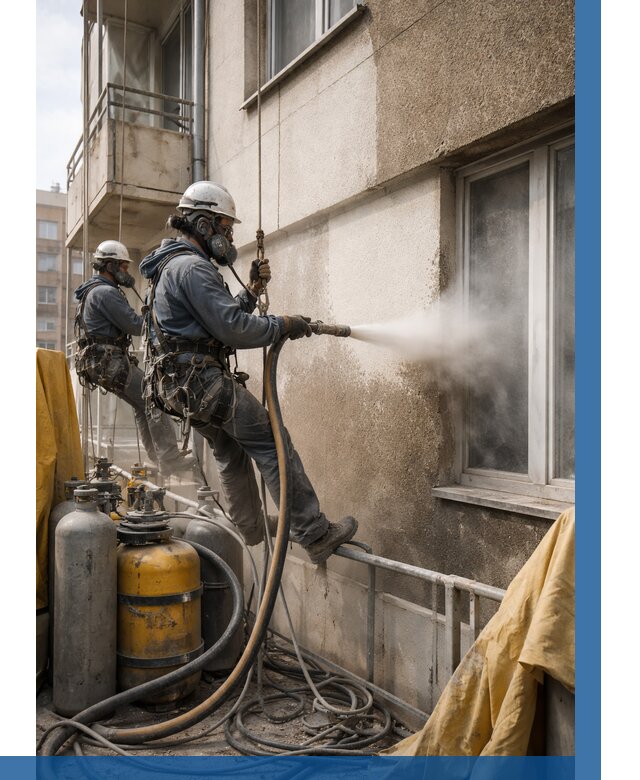 Пескоструйная очистка фасада в Новороссийске от 664 р. | ВЫСОТНИК-Нвр