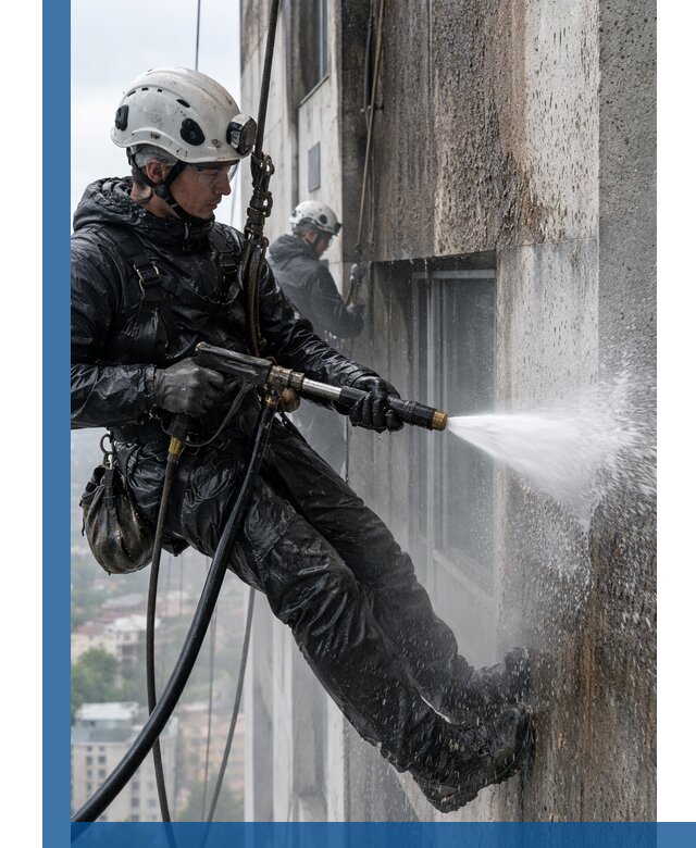 Гидроструйная очистка фасадов и конструкций в Новороссийске