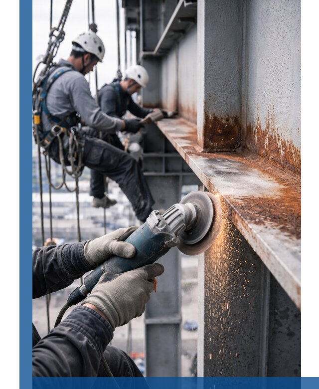 Зачистка металла от ржавчины и подготовка поверхностей в Новороссийске