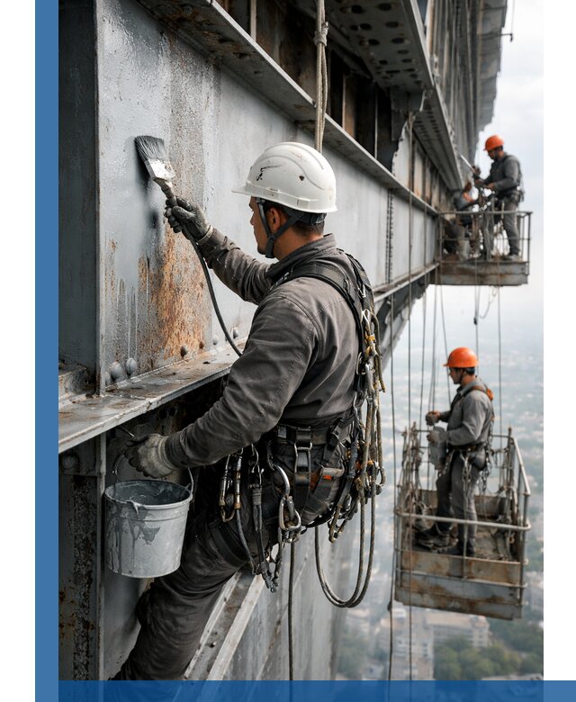 Покраска металлоконструкций на высоте в Новороссийске профессионально