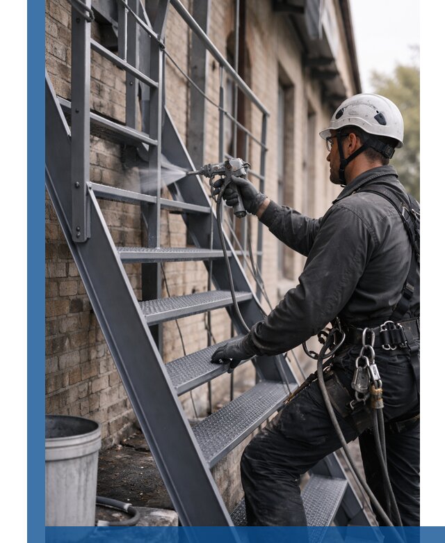 Покраска и антикоррозионная защита пожарных лестниц в Новороссийске