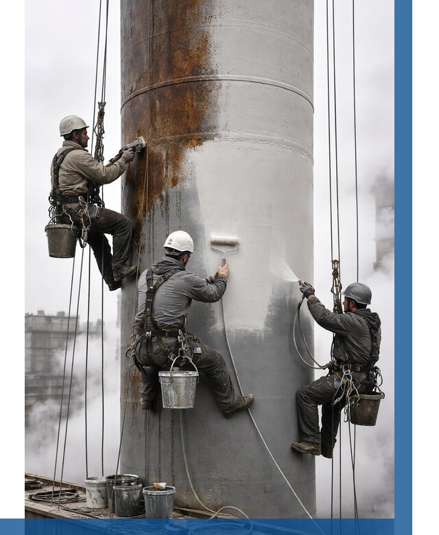 Покраска дымовых труб в Новороссийске от 8677 р. | ВЫСОТНИК-Нвр