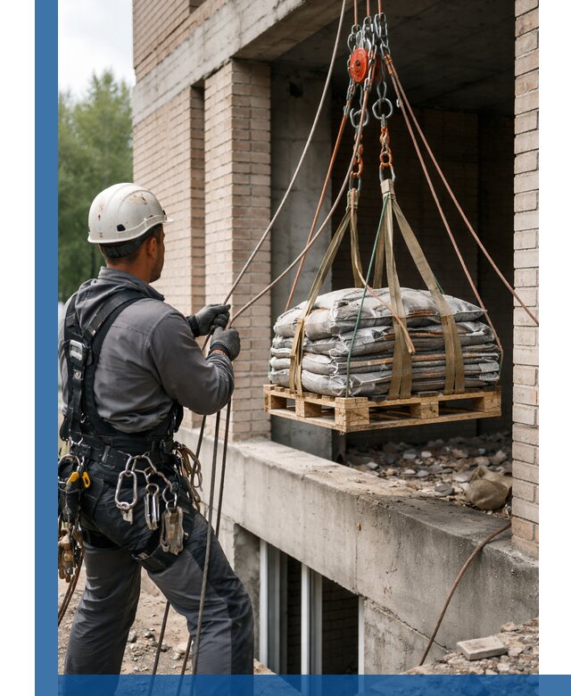 Подъем материалов на этаж веревками в Новороссийске оперативно