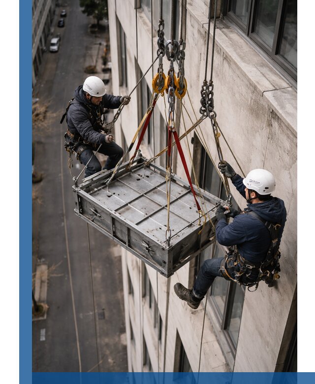 Спуск и подъем грузов по фасаду в Новороссийске для зданий