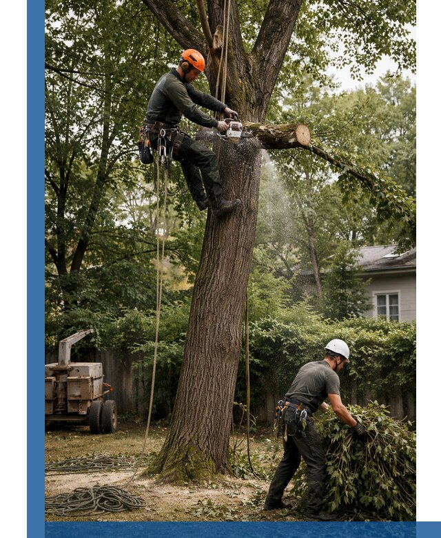 Кронирование деревьев в Новороссийске, безопасная высотная обрезка