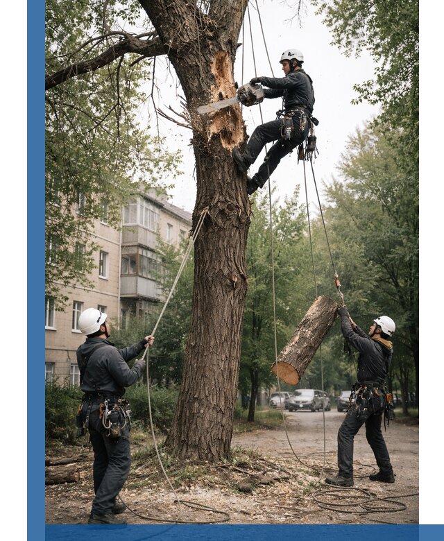 Срочное удаление аварийных деревьев в Новороссийске с гарантией безопасности
