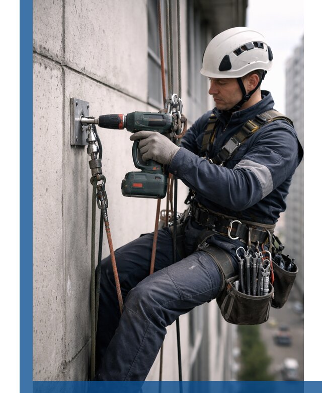 Установка анкерных точек для высотных работ в Новороссийске