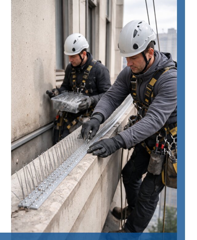 Установка шипов от птиц в Новороссийске от 868 р. | ВЫСОТНИК-Нвр